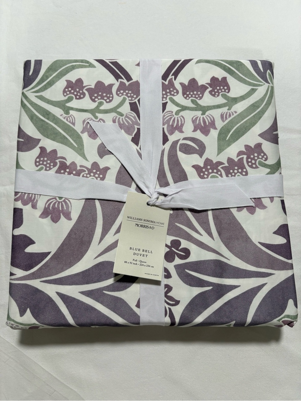 Williams Sonoma Full/Queen 100% Cotton Blue Bell Duvet Cover - Purple & Green